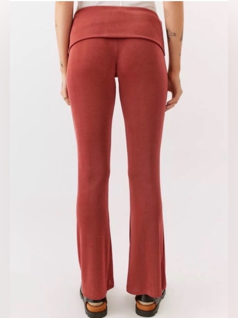 NWT Urban Outfitters Women’s Flared Cut Pants Size S Y2K Fold Over - Picture 3 of 14